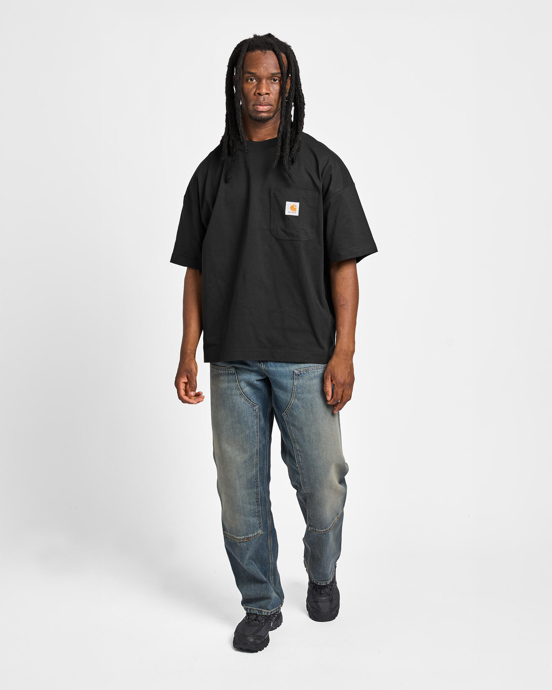 OMMO GATHER POCKET BARE TOP ブラック Carhartt WIP Shortsleeve Work Pocket T-Shirt | I037015.89XX | AFEW